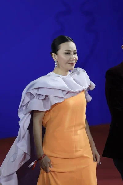 Actriz Hong Kong Carina Lau Posa Mientras Llega Alfombra Roja — Foto de Stock