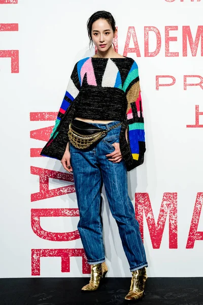 台湾の女優ジャニーン チャンまたはチャン チュンニンが 2019年4月18日に中国 上海で開催されるシャネル マドモアゼル プリヴェ展に到着 — ストック写真