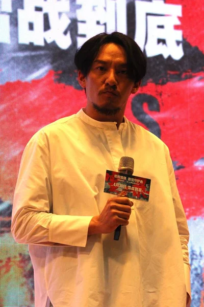 台湾の俳優チャン チェンが 2019年4月18日 中国南東部の福建省アモイ市で行われた新作映画 サベージ のロードショーに出席 — ストック写真