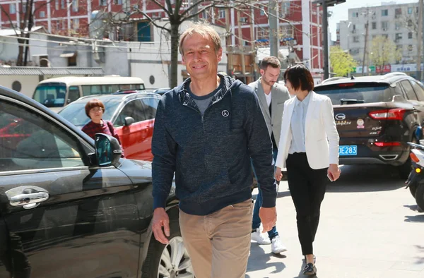 Duitse Voetbal Manager Analist Jurgen Klinsmann Wordt Gezien Tijdens Een — Stockfoto