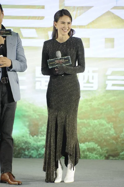2019年4月14日 台湾女演员兼模特汉娜 昆利万 歌手兼演员周杰伦的妻子 出席在中国北京举行的电影 新闻发布会 — 图库照片