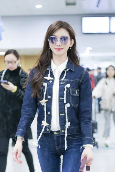 Taiwanese Actrice Lin Chi Ling Arriveert April 2019 Internationale Luchthaven — Stockfoto