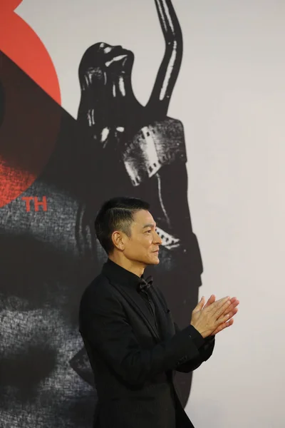 Cantante Actor Hong Kong Andy Lau Posa Mientras Llega Alfombra — Foto de Stock