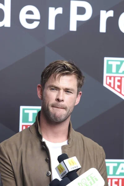 Actor Australiano Chris Hemsworth Asiste Evento Promocional Para Tag Heuer — Foto de Stock