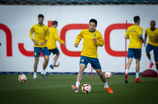 Pemain Sepak Bola Cina Lei Mengambil Bagian Dalam Sesi Latihan — Stok Foto