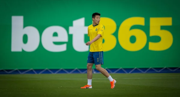 Pemain Sepak Bola Cina Lei Mengambil Bagian Dalam Sesi Latihan — Stok Foto