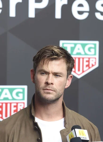 Australský Herec Chris Hemsworth Navštěvuje Propagační Akci Pro Tag Heuer — Stock fotografie