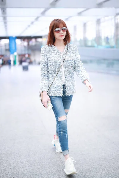 Chinese Actress Mao Xiaotong Also Known Rachel Momo Arrives Beijing — Stock Photo, Image