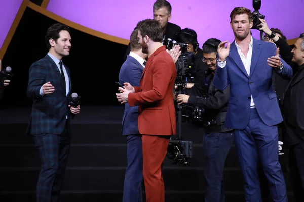 Desde Izquierda Paul Rudd Jeremy Renner Chris Evans Chris Hemsworth — Foto de Stock