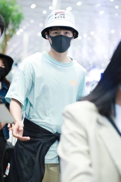 Chinese Actor Liu Haoran Arrives Beijing Capital International Airport Departure — Stock Photo, Image