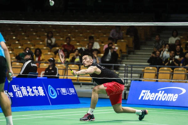 Lin Dan China Returns Shot Chia Hung Chinese Taipei First — Stock Photo, Image