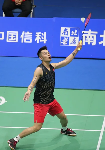 Lin Dan China Devuelve Una Oportunidad Chia Hung Chinese Taipei — Foto de Stock