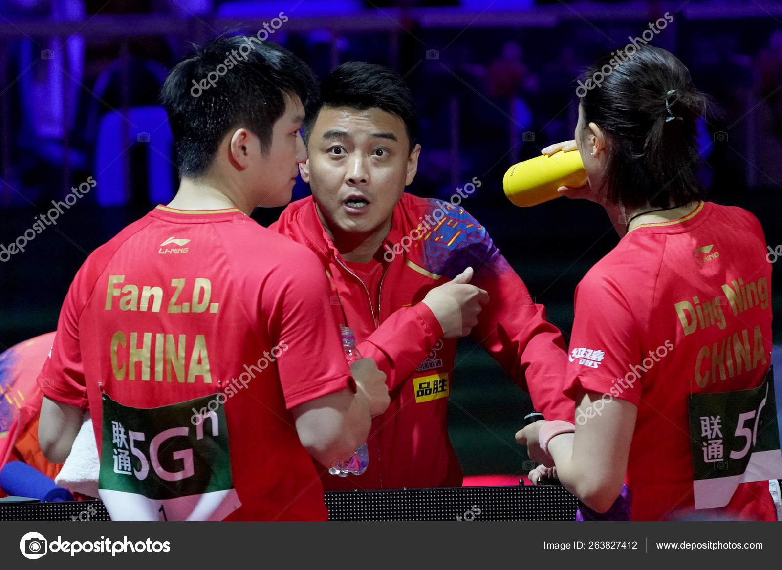 Fan Zhendong Ding Ning China Talk Coach Wang Hao Compete Stock