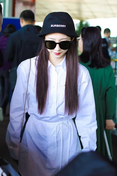 Meng Meiqi Groupe Idols Chinoises Rocket Girls 101 Arrive Aéroport — Photo