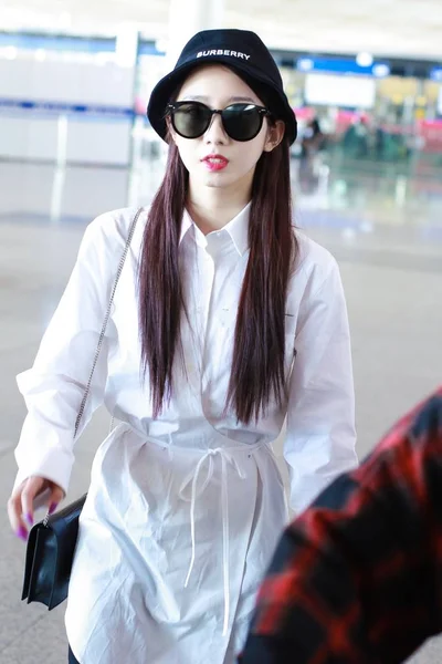 Meng Meiqi Groupe Idols Chinoises Rocket Girls 101 Arrive Aéroport — Photo