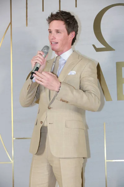 Acteur Anglais Eddie Redmayne Assiste Événement Marque Pour Omega Shanghai — Photo