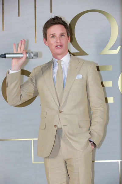 Acteur Anglais Eddie Redmayne Assiste Événement Marque Pour Omega Shanghai — Photo