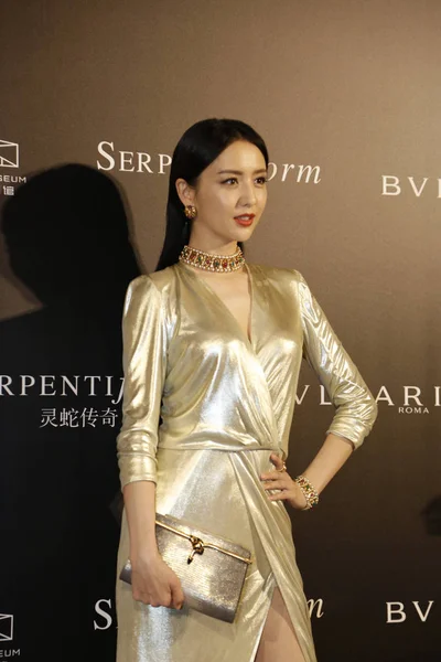 Chinese Actress Tong Liya Attends Promotional Event Bvlgari Chengdu City — Stock Photo, Image