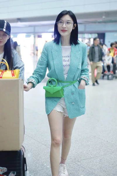 Chinese Actress Zhang Arrives Beijing Capital International Airport Beijing China — Stock Photo, Image