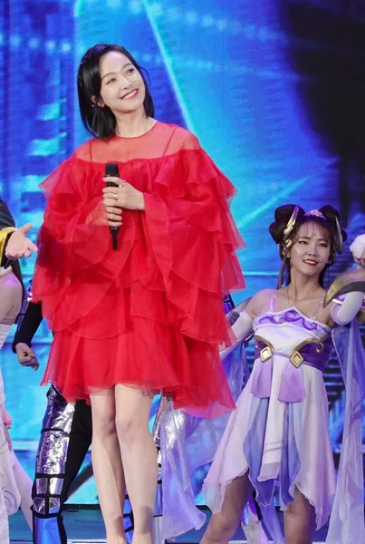 Cantora Atriz Chinesa Victoria Song Song Qian Participa Uma Sessão — Fotografia de Stock