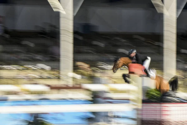 Equestre Compete Csi5 60M Tabela Contra Relógio Com Jump Durante — Fotografia de Stock