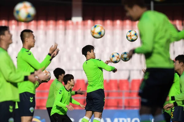Παίκτες Των Πρωταθλητών Της Νότιας Κορέας Έχουν Λάβει Μέρος Μια — Φωτογραφία Αρχείου