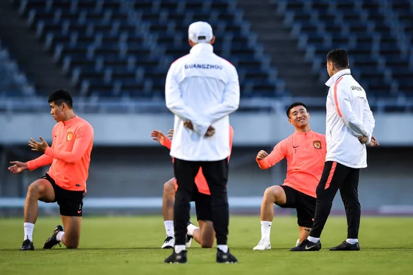 Head Coach Fabio Cannavaro His Players China Guangzhou Evergrande Taobao — Stock Photo, Image