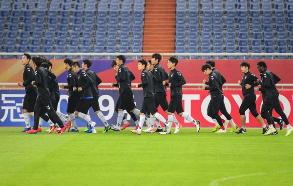 Spelers Van Zuid Koreaanse Gyeongnam Nemen Deel Aan Een Trainingssessie — Stockfoto