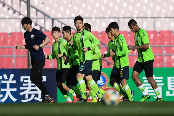 Παίκτες Των Πρωταθλητών Της Νότιας Κορέας Έχουν Λάβει Μέρος Μια — Φωτογραφία Αρχείου