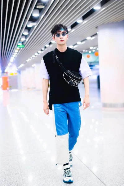 Chiński Aktor Chen Xingxu Przybywa Beijing Capital International Airport Pekinie — Zdjęcie stockowe