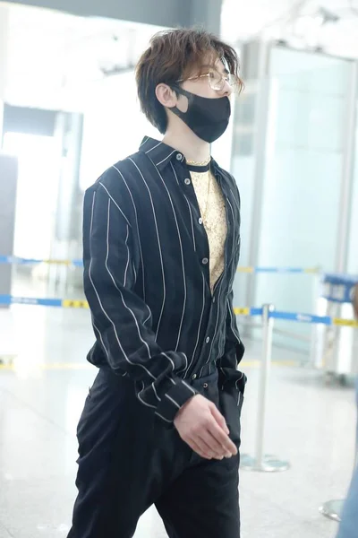 Singer Rapper Cai Xukun Chinese Boy Group Nine Percent Arrives — Stock Photo, Image