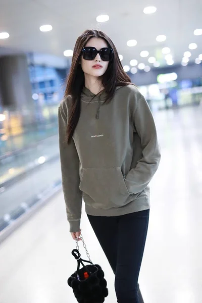 Chinees Model Hij Sui Arriveert Beijing Capital International Airport Landing — Stockfoto