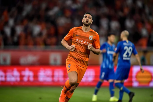 Futbolista Italiano Graziano Pelle Shandong Luneng Taishan Celebra Después Anotar — Foto de Stock