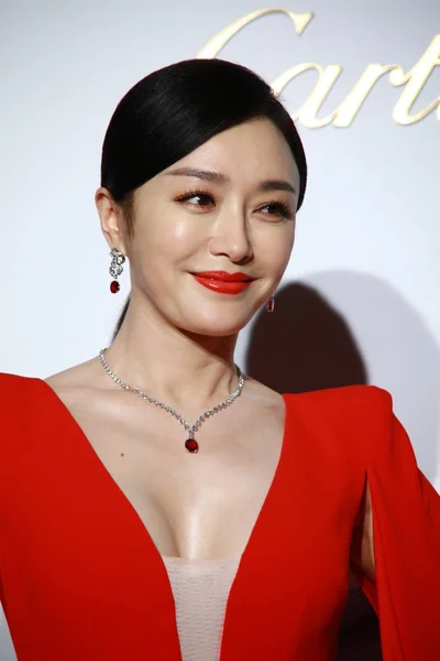 2019年5月3日 中国女演员秦兰出席在中国香港举行的卡地亚推广活动 — 图库照片