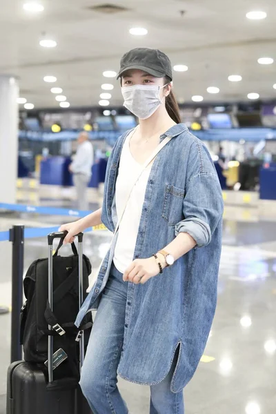 Chinese Actress Tang Wei Arrives Beijing Capital International Airport Departure — Stock Photo, Image