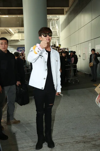 South Korean Singer Actor Lee Joon Poses Fans Arriving Hong — Stock Photo, Image