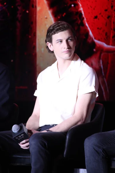 Amerykański Aktor Tye Sheridan Uczęszcza Konferencję Prasową Dla Nowego Filmu — Zdjęcie stockowe