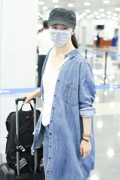 Chinese Actress Tang Wei Arrives Beijing Capital International Airport Departure — Stock Photo, Image