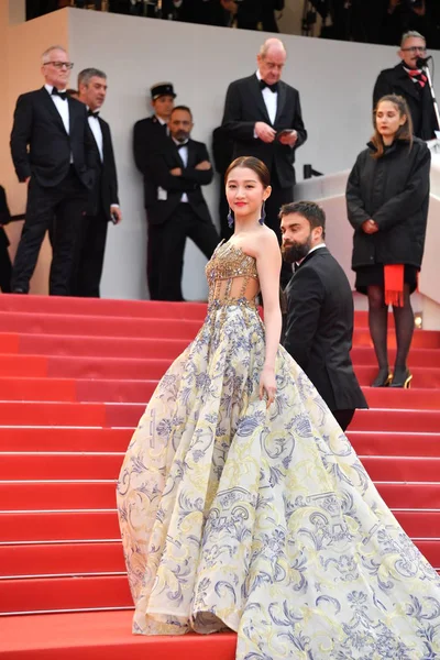 Çinli Aktris Guan Xiaotong Cannes Düzenlenen — Stok fotoğraf