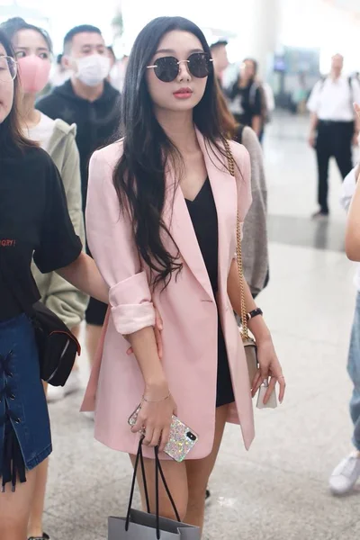 Singer Actress Ziting Mimi Lee Beijing Capital International Airport Departure — Stock Photo, Image