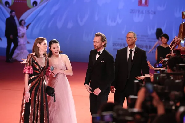 Actor Productor Cine Inglés Tom Hiddleston Centro Llega Alfombra Roja — Foto de Stock