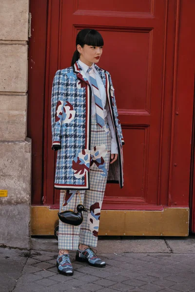 France paris fashion week männer frühjahr / sommer 2020 street snap — Stockfoto