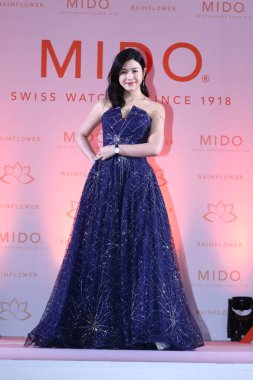 Taiwanese actress Michelle Chen attends a promotional event for Mido watches in Taipei, Taiwan, 18 July 2019. clipart