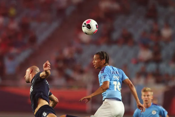 German Football Player Leroy Sane Right Manchester City English League — Stock Photo, Image