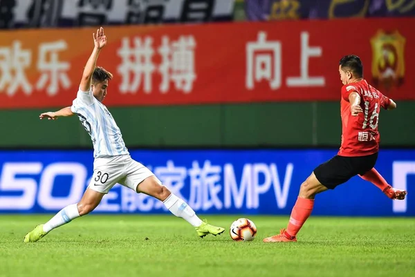 Belgian Football Player Mousa Dembele Guangzhou Plays 19Th Match Chinese — Stock Photo, Image