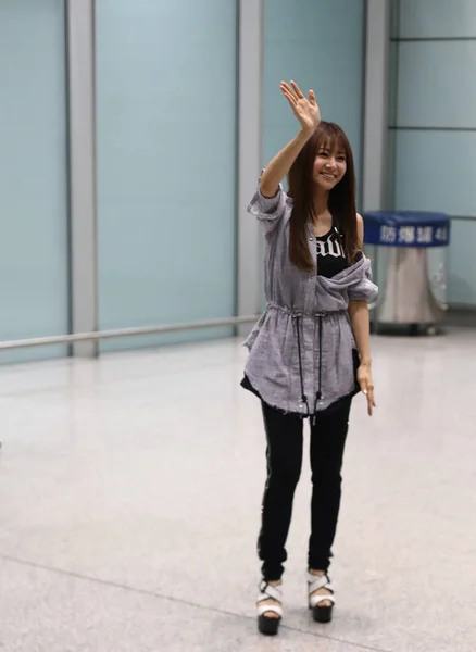 Japanese Singer Mai Kuraki Arrives Beijing Capital International Airport Landing — Stock Photo, Image