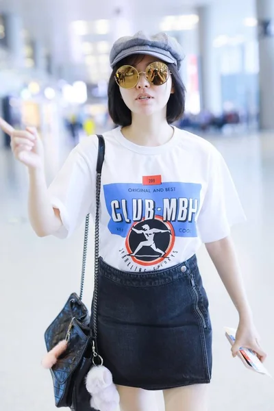 Cantante Cinese Jane Zhang Zhang Liangying Arriva Aeroporto Prima Della — Foto Stock