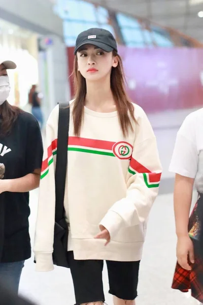 Chinese Actress Jinyan Arrives Beijing Capital International Airport Departure Beijing — Stock Photo, Image