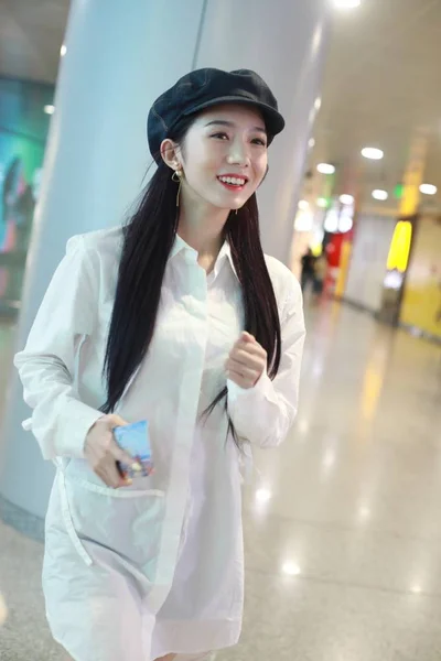 Meng Meiqi Groupe Idols Chinoises Rocket Girls 101 Arrive Aéroport — Photo