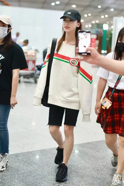 Chinese Actress Jinyan Arrives Beijing Capital International Airport Departure Beijing — Stock Photo, Image